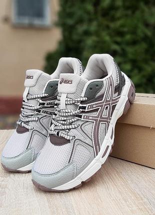 Женские кроссовки asics Gel-Contend gel-kahana 8 beige Bricks ассикс бежевого с шоколадным цветами