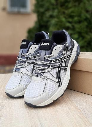 Женские кроссовки asics gel-kahana 8 beige grey volt ассикс бежевого с серым и черным цветов