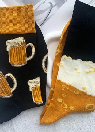 Прикольні шкарпетки чоловічі з малюнком пива/смішні шкарпетки