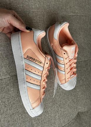 Персиковые кеды adidas superstar