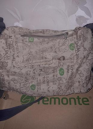 Синяя вместительная сумка через плечо 4