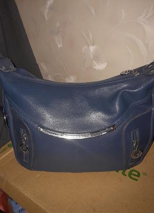Синя вмістка сумка через плече 10