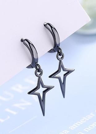 Серьги темные звезды