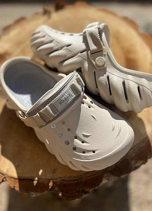 Кроксы сабо унисекс crocs echo clog bone лидер продаж croc
