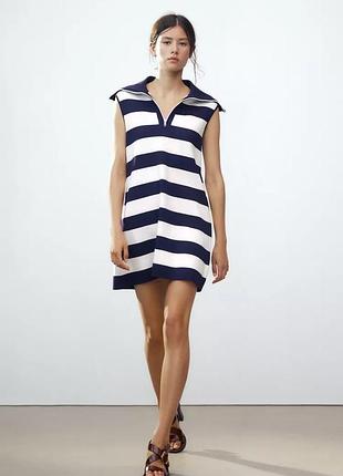 Платье женское в полоску zara new