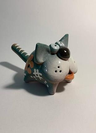 Свисток кот, свистулька котик, фигурка кот, статуэтка кот, котик керамический