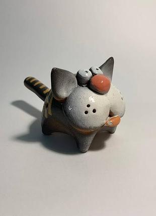 Свисток кот, свистулька котик, фигурка кот, статуэтка кот, котик керамический