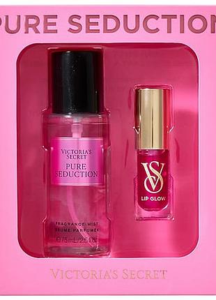 Подарунковий набір victoria's secret pure seduction mist & kiss two-piece gift set