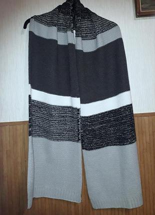 Длинный широкий 2м мягкий вязаный шарф шарфик