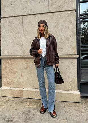 Шкіряний бомбер для стильних весняних поєднань 🍃