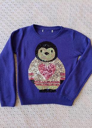 Джемпер marks and spencer для девочки с шерстью мягкого свитерика с пайетками кофта шерсть