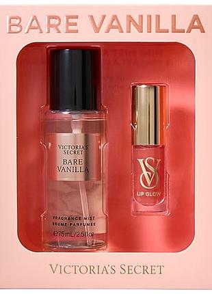 Подарочный набор victoria’s secret bare vanilla mist & kiss two-piece gift set