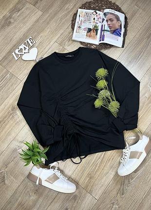 Дуууже оригінальний,стильний оверсайз світшот із затяжкою збоку