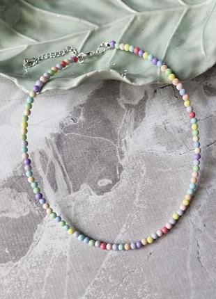 Чокер ручної роботи, намисто на шию з намистинок, різноколірний