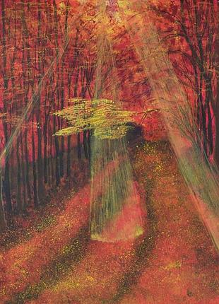 Картина осенний лес