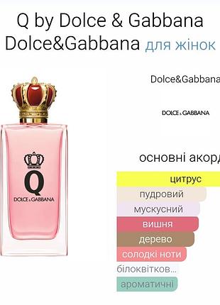 Парфюмированная вода dolce & gabbana q eau на разлив цена по мл
