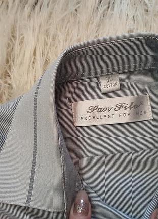 Серая рубашка в полоску 4