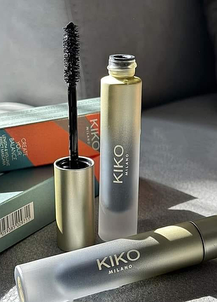Тушь для объема с удлиняющим эффектом и стойкостью до 12 часов kiko create your balance length & vol