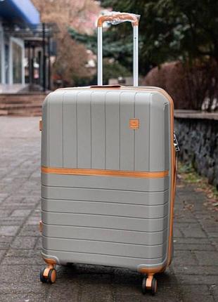 Не трісне! велика пластикова валіза французького бренду snowball 100% поліпропілен