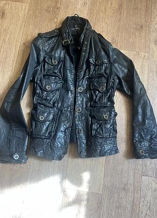 Винтажная кожаная куртка allsaints