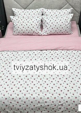 Комплект, набір постільної білизни з квітами "ніжні троянди", 100% бавовна