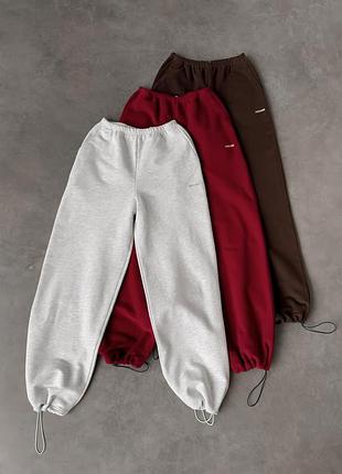 Брюки оверсайз двунитка джоггеры спортивные женские