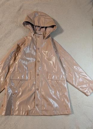 Плащ zara 164 см xs пудра цвет