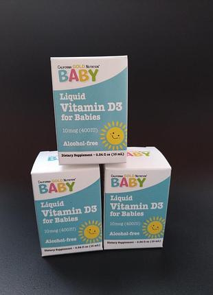 Каплі вітамін д3 , d3  california gold nutrition  для дітей з 1 міс.
