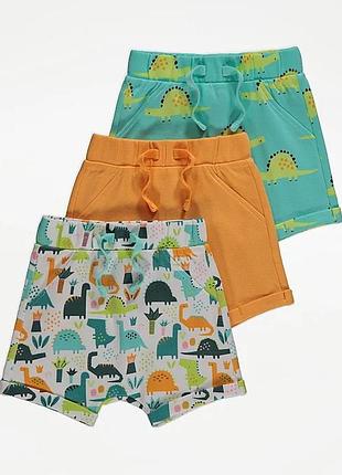 Шорти за 1 шт 2 шт 3 шт george (великобританія) бавовна на хлопчика 18-24 9-12 80 92
