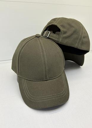 Кепка однотонная хаки мужская женская