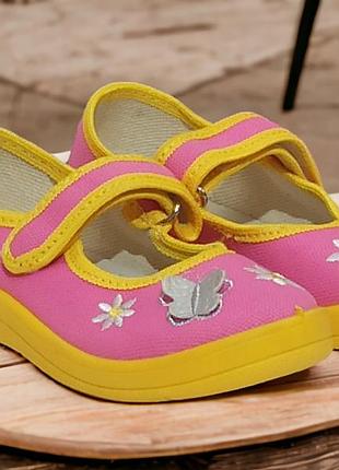 Ортопедичні тапочки капчики для дівчинки в садок на змінку змінне взуття валді waldi аліна р.26