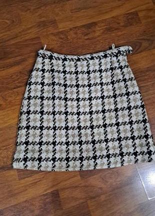 Юбка твидовая в гусиную лапку