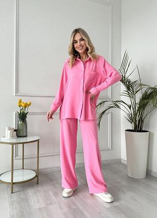 ❗️ 9 цветов ❗️ женский костюм американский креп жатка рубашка и штаны