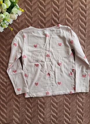 Фирменный лонгслив розовые сердечки 2
