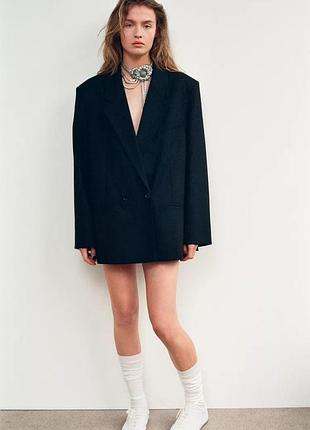 Блейзер женский черный двубортный zara new