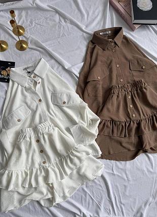 Трендовий костюм креп жатка спідниця кльош