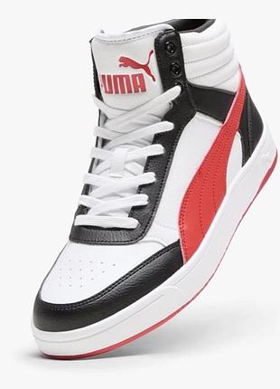 Високі чоловічі кросівки puma white/black/red