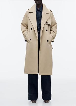 Тренч плащ пальто zara классический бежевый xs новый нюдовый плащ молочный