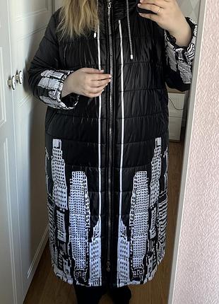 Тепле зимове пальто преміум якості plus size