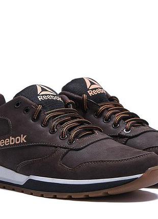 Чоловічі шкіряні кросівки reebok classic leather trail chocolate