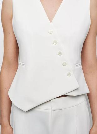Блейзер женский белый асимметричный zara new