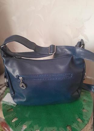 Синя вмістка сумка через плече 2