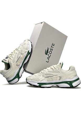 Мужские кроссовки lacoste l003 2k24 beige white green
