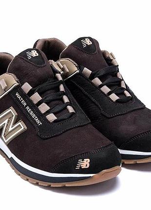 Мужские кожаные кроссовки nb clasic brown