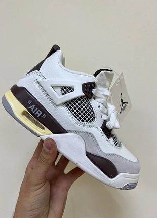 Кроссовки nike air jordan 4 ma maniere white beige brown