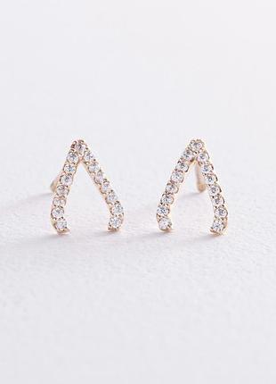 Золотые серьги с фианитами от mono jewelry
