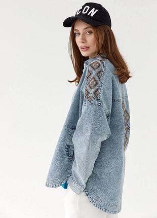 Сорочка джинсова з вишивкою