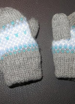 Теплі зимові рукавички, рукавиці 1-2 років3 фото
