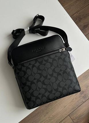 Мужская кожаная сумка coach, сумка coach