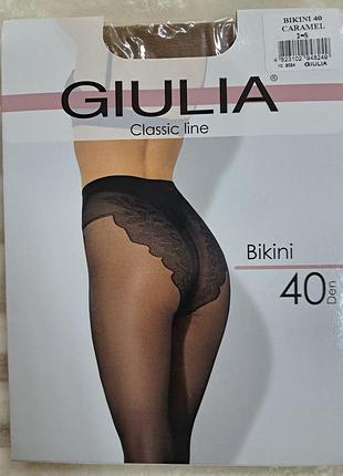 Жіночі колготки з ажурними трусиками bikini 40 den